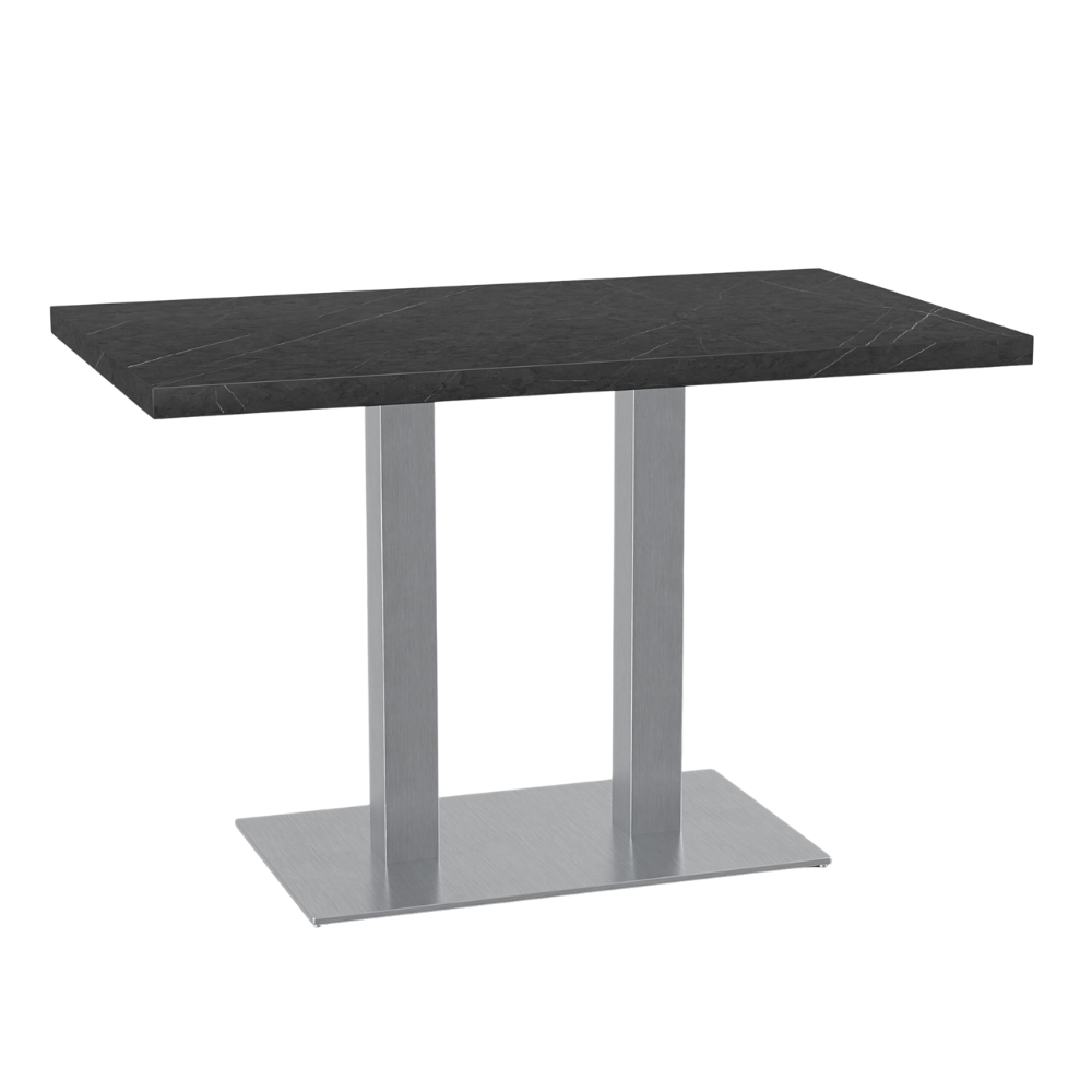 Bistro-pöytä 120x70 cm | D4878VL Tummaa marmoria | Ruostumaton teräsrunko