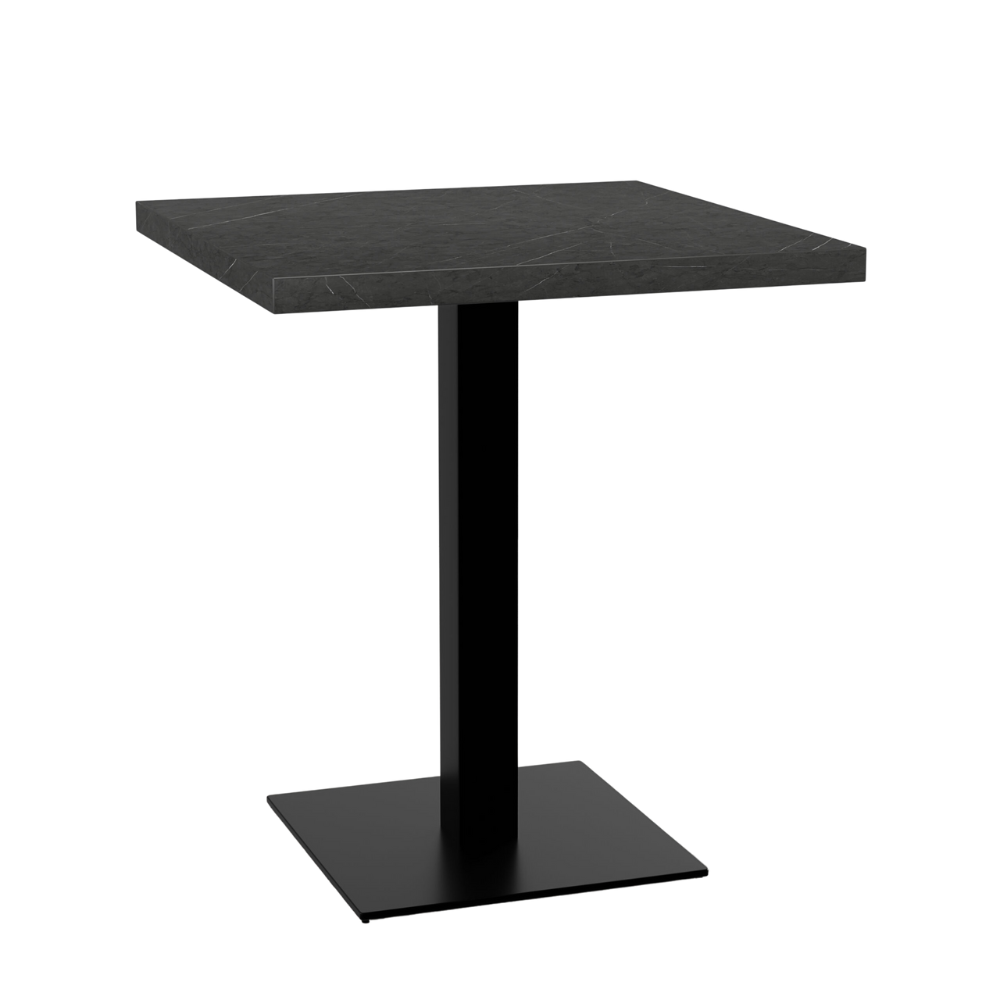 Bistro-pöytä 70x70 cm | D4878 LV Tummaa marmoria | Valurautainen runko