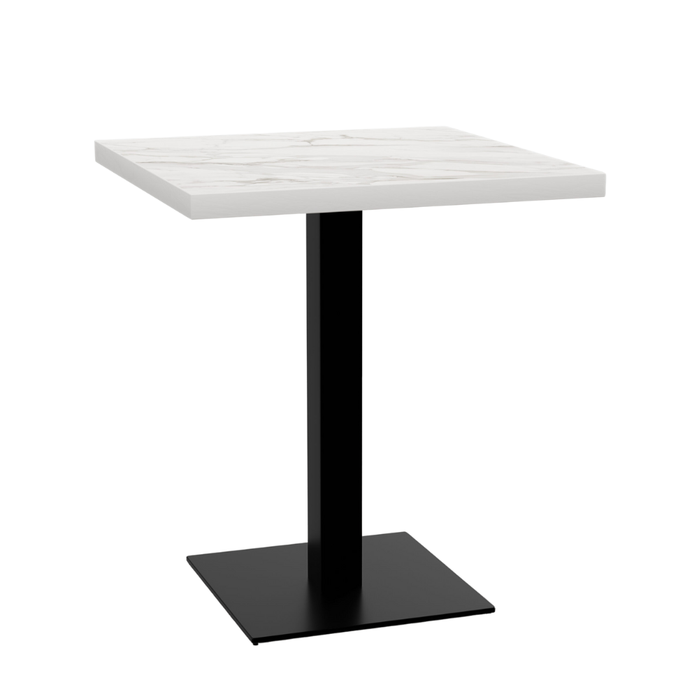 Bistro-pöytä 80x80 cm | D4448 LV marmorinvalkoinen | valurautarunko