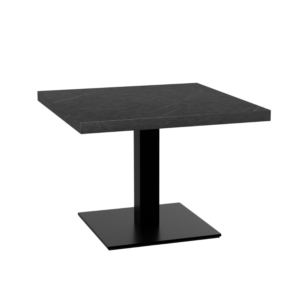 Gastro lounge -pöytä 70x70 cm | D4878 LV tumma marmori | valurautakehys | 45 cm korkea.