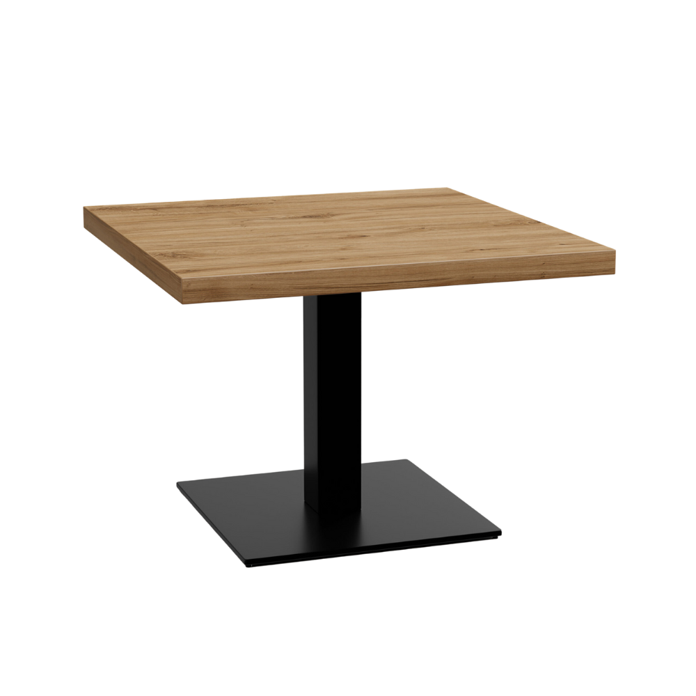 Gastro lounge-pöytä 70x70 cm | tammi Rome luonnonvalkoinen | valurautakehys | 45 cm korkeus