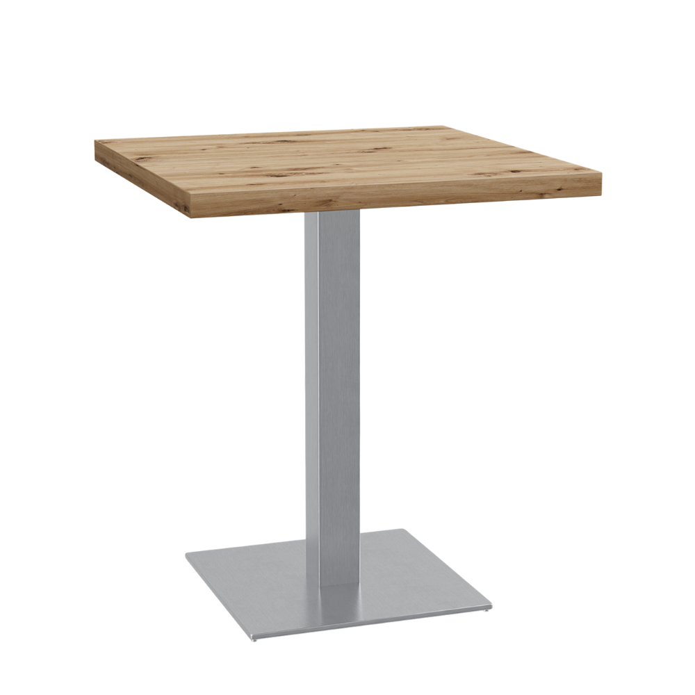 Bistro-pöytä 50x50 cm | D4225 OV Artisan tammi | runko ruostumatonta terästä