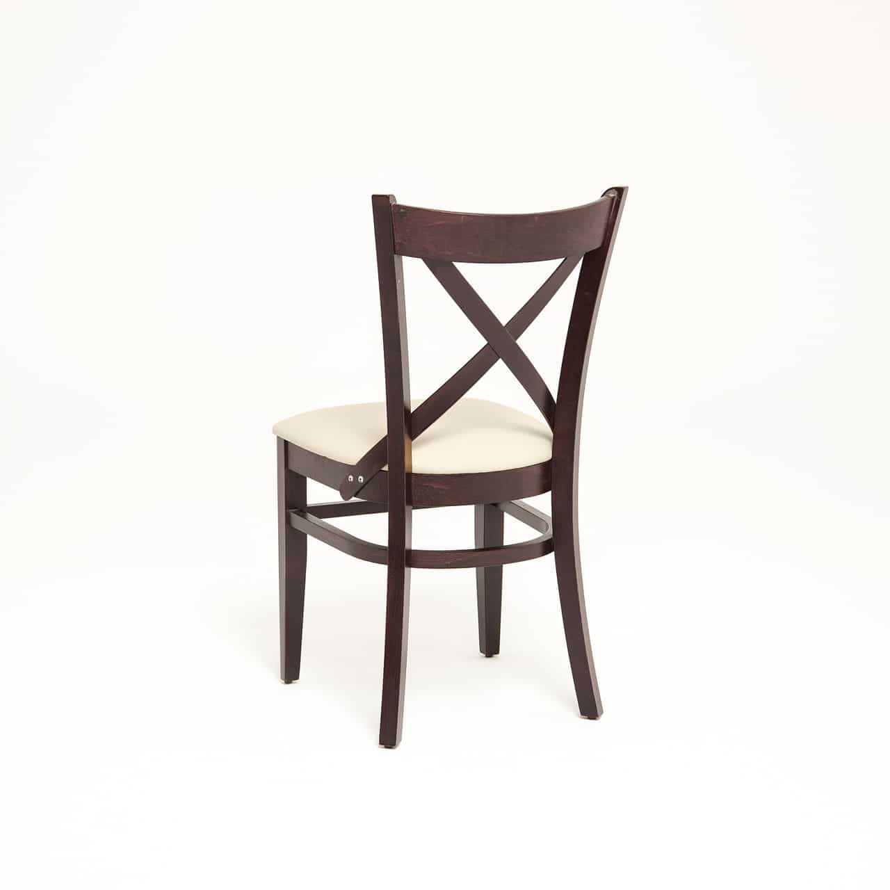 Horecastoel LOUIS | beige | gestoffeerde crossback houten stoel - Image 4