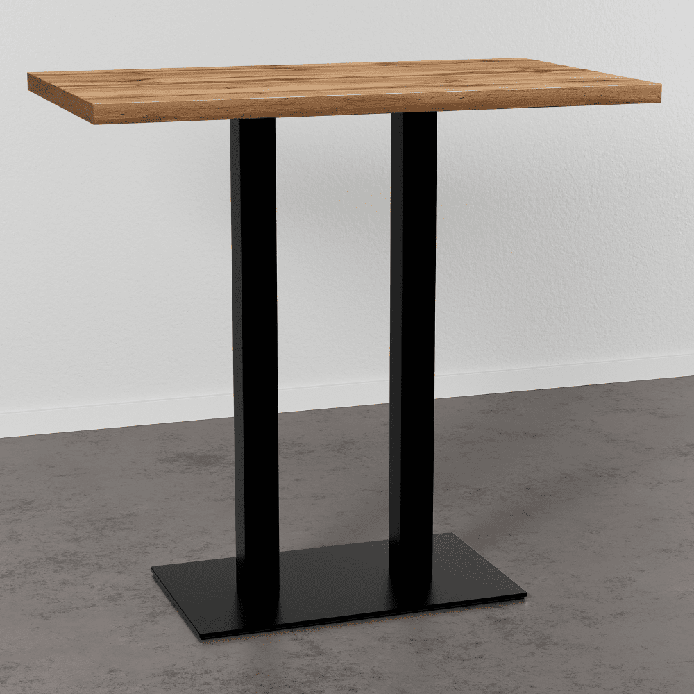 Gastro-baaripöytä 110x60 cm | tammi Rome luonnonvalkoinen | valurautarunko - Image 2