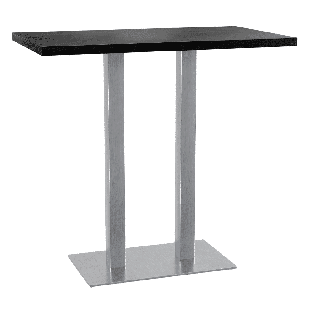 Gastro-baaripöytä 110x60 cm | tumma puulook | ruostumattomasta teräksestä valmistettu runko