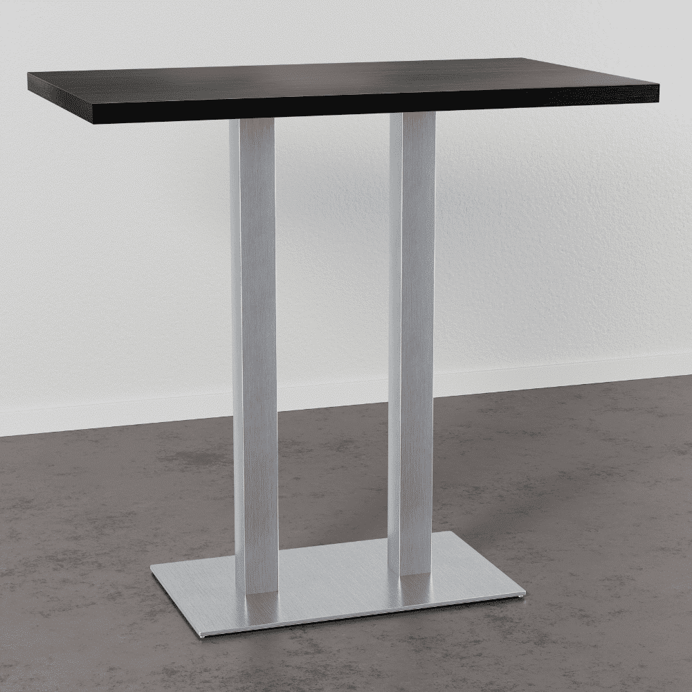 Gastro-baaripöytä 110x60 cm | tumma puulook | ruostumattomasta teräksestä valmistettu runko - Image 2
