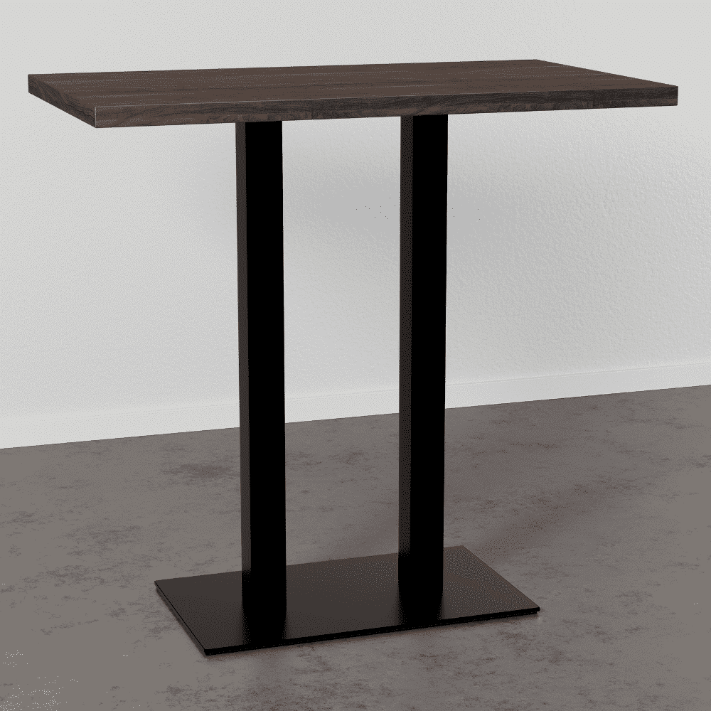 Gastro-baaripöytä 110x60 cm | pähkinäpuu | valurautarunko - Image 2