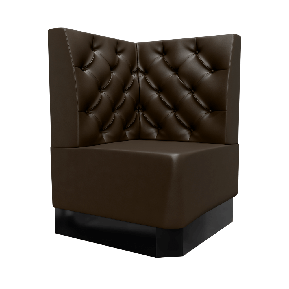 Amsterdam Kunstleder Ecke Chesterfield braun